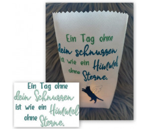Stickdatei - Spruch "Ein Tag ohne dein Schnurren ist wie ein Himmel ohne Sterne."